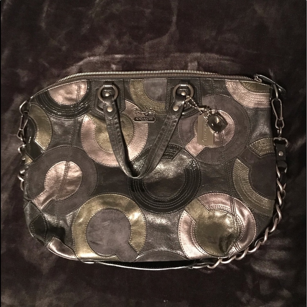 Coach Claire leather patchwork shoulder bag